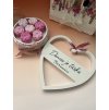 Darčekový set - Kvetinová sviečka + personalizované srdce