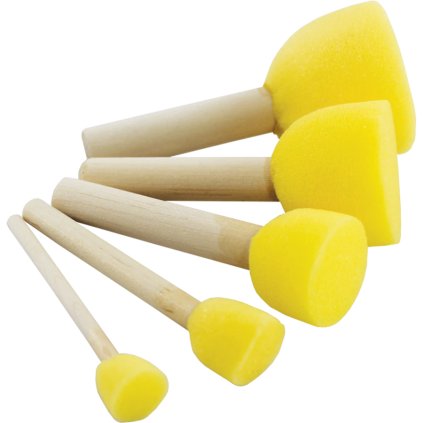 Sada penových štetcov - 5ks tupovacie okrúhle