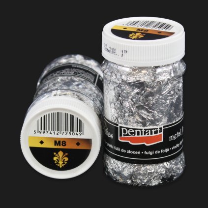 m8 vlocky metalickej folie 1g strieborna 2504