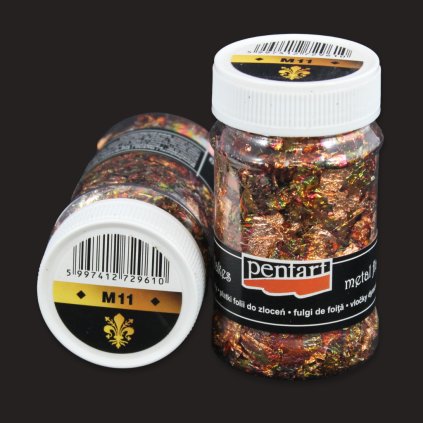 m11 vlocky metalickej folie 1g zlato cervena 2961