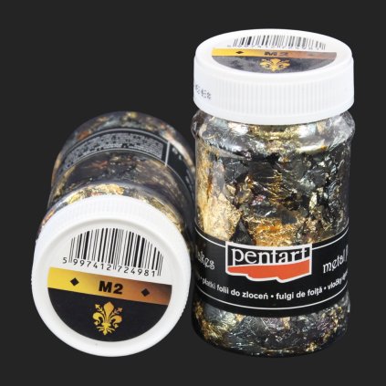 m2 vlocky metalickej folie 1g zlato modra 2498