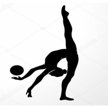 Nálepka gymnastka s míčem černá/bílá