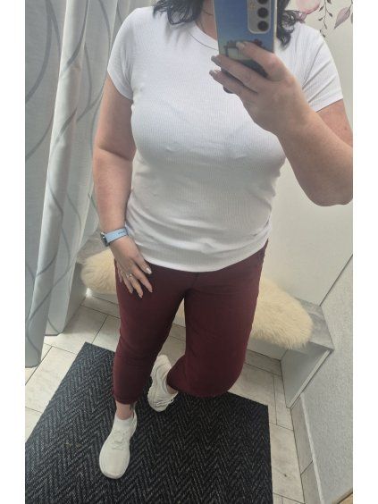 Dámské basic žebrované triko JADE
