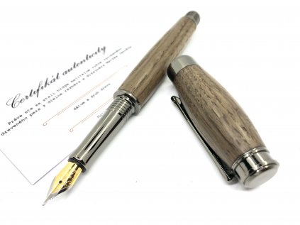 Drevené plniace pero Donatus  Subfosilný dub-kovové