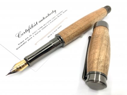 Drevené plniace pero Donatus  Čerešňa - kovová