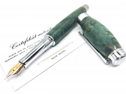 Drevené plniace  pero Donatus  Stabilizované drevo extra - chróm