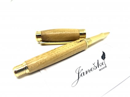 Drevené guľôčkové pero Donatus  Agát - Zlaté