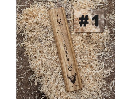 Stojánek na vonné tyčinky - Býk (Taurus)  masivní dřevo, znamení zvěrokruhu