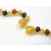 Jantarové korálky - KULATÉ MATNÉ MULTICOLOR