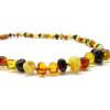 Jantarový náhrdelník - kulaté leštěné kamínky - multicolor, 45cm