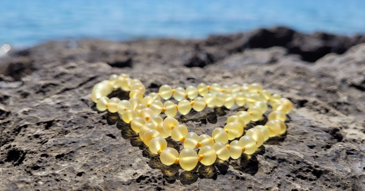 Jantarové korálky citronové