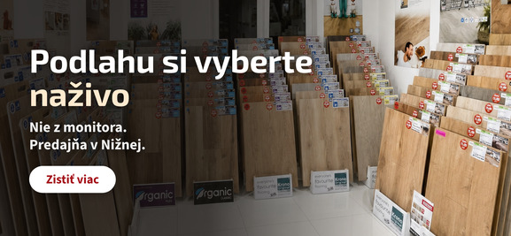 Predajňa Janza v Nižnej, vzorky podláh naživo