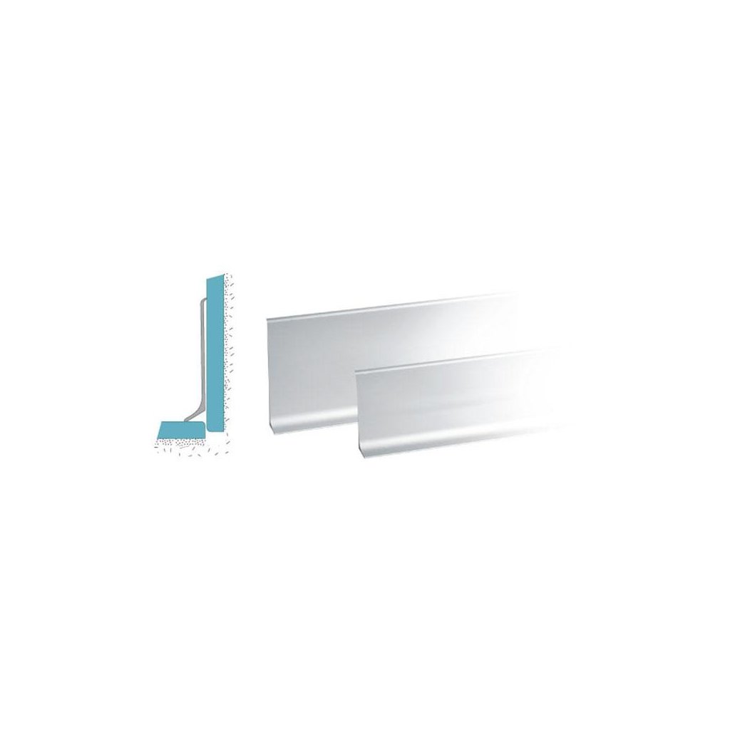 Lišta soklová Cezar LP59 Striebro celohliníková 59x10x2500 mm