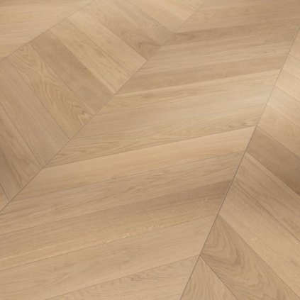Engineered Wood Flooring Trendtime 10 Dub, white matt lacquer Chevron M4V, 1748487, 610x90x15 mm