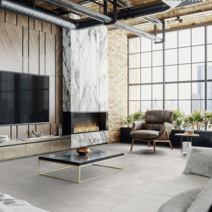 kompozitna podlaha gerflor virtuo 55 rigid acoustic latina clear obyvacka s krbom