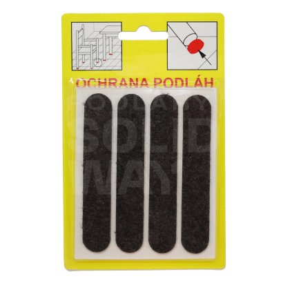Podložky Filcové samolepiace Hnedé, Typ 107 - 16x92 mm, hr. 3 mm, 4 ks/bal