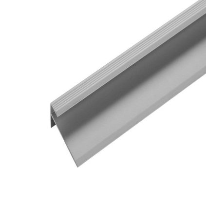 Profil AL schodový "F" 5 mm, elox Striebro 01, 2,7 m, skrutkovací k vinylom hr. 5 mm, CL5LVT Cezar (8x14,5x28 mm)
