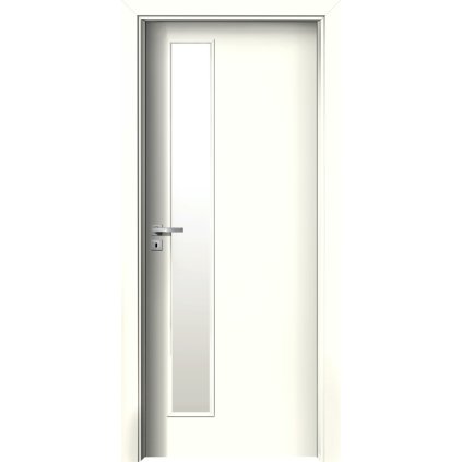 Interiérové dvere Delta.01 Biela (Otváranie Pravé, Sklo Vzor kôry, Výplň Plná drevotrieska)