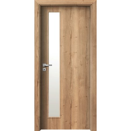 Interiérové dvere Delta.01 Dub halifax (Otváranie Pravé, Sklo Matné, Výplň Plná drevotrieska)