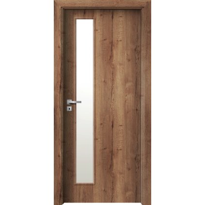 Interiérové dvere Delta.01 Dub halifax tabakový (Otváranie Pravé, Sklo Matné, Výplň Plná drevotrieska)