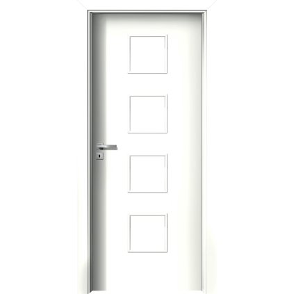 Interiérové dvere Delta.02 Biela pór (Otváranie Pravé, Výplň Plná drevotrieska)