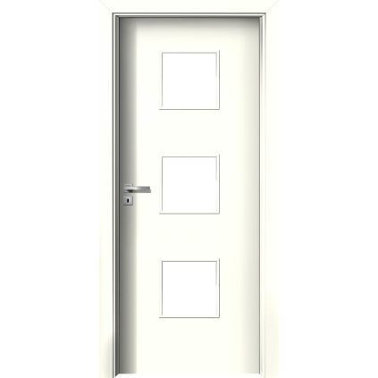 Interiérové dvere Delta.03 Biela (Otváranie Pravé, Výplň Plná drevotrieska)