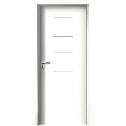 Interiérové dvere Delta.03 Biela pór (Otváranie Pravé, Výplň Plná drevotrieska)