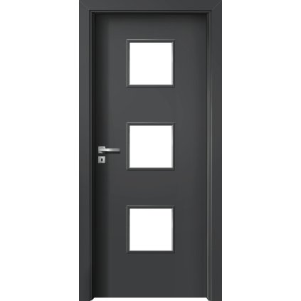 Interiérové dvere Delta.03 Diamantovo sivá (Otváranie Pravé, Výplň Plná drevotrieska)