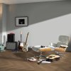 drevena podlaha parador trendtime 3 dub 1739933 v interieri s gitarami