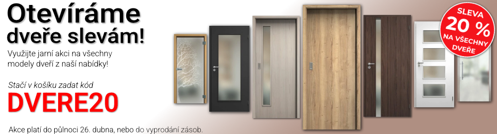 AKČNÍ SLEVA 20 % NA VŠECHNY DVEŘE Z NAŠEHO SORTIMENTU