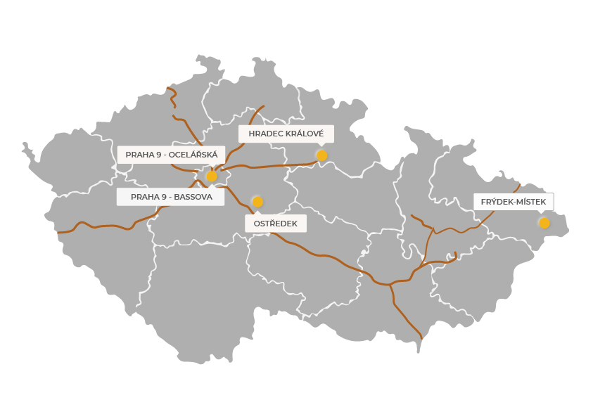 JAP POUZDRO - mapa poboček