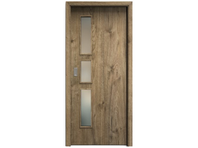 SAPELI ELEGANT KOMFORT M32 - CPL LAMINÁT - POSUVNÉ DVERE VR. ZÁRUBNE - Dub sherwood štruktúr