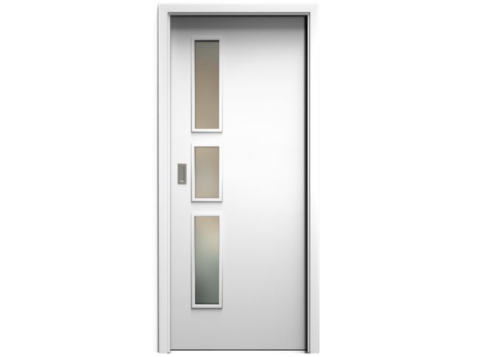 SAPELI ELEGANT KOMFORT M32 - CPL LAMINÁT - POSUVNÉ DVERE VR. ZÁRUBNE - Biela perla