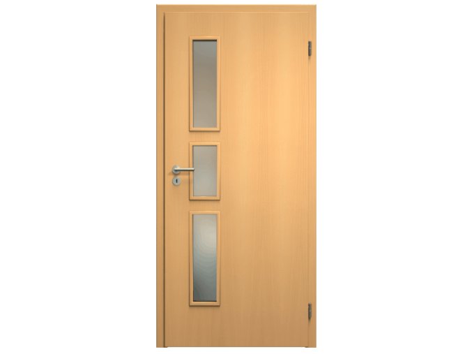 SAPELI ELEGANT KOMFORT M33 - DÝHA - OTOČNÉ DVEŘE VČ. ZÁRUBNĚ - Buk (Průchozí výška (cm) 210, Průchozí šířka (cm) 120, typ skla Satináto bílé)