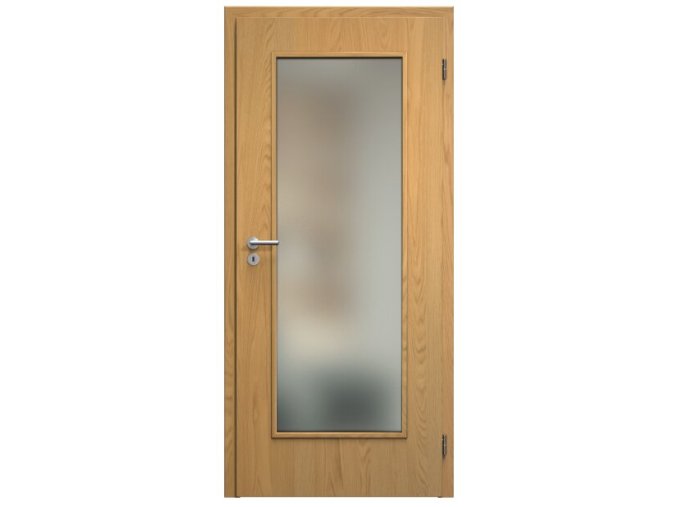 SAPELI ELEGANT KOMFORT M40 - DÝHA - OTOČNÉ DVEŘE VČ. ZÁRUBNĚ - Dub natur (Průchozí výška (cm) 210, Průchozí šířka (cm) 120, typ skla Satináto bílé)