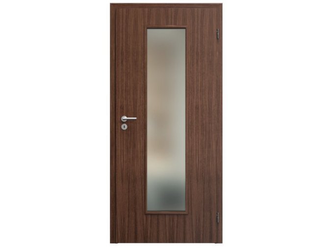 SAPELI ELEGANT KOMFORT M55 - DÝHA - OTOČNÉ DVEŘE VČ. ZÁRUBNĚ - Ořech americký (Průchozí výška (cm) 210, Průchozí šířka (cm) 120, typ skla Satináto bílé)