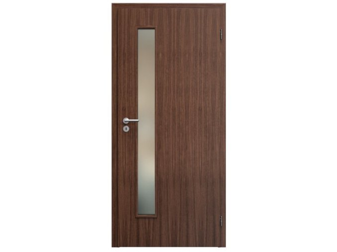 SAPELI ELEGANT KOMFORT M60 - DÝHA - OTOČNÉ DVEŘE VČ. ZÁRUBNĚ - Ořech americký (Průchozí výška (cm) 210, Průchozí šířka (cm) 120, typ skla Satináto bílé)