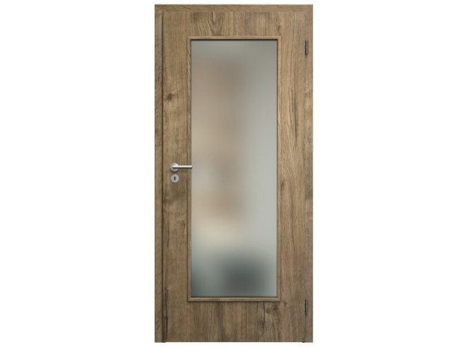SAPELI ELEGANT KOMFORT M40 - CPL LAMINÁT - OTOČNÉ DVEŘE VČ. ZÁRUBNĚ - Dub sherwood (Průchozí výška (cm) 210, Průchozí šířka (cm) 120, typ skla Satináto bílé)