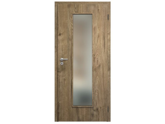 SAPELI ELEGANT KOMFORT M55 - CPL LAMINÁT - OTOČNÉ DVEŘE VČ. ZÁRUBNĚ - Dub sherwood (Průchozí výška (cm) 210, Průchozí šířka (cm) 120, typ skla Satináto bílé)
