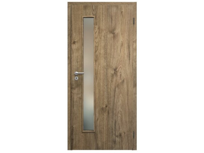 SAPELI ELEGANT KOMFORT M60 - CPL LAMINÁT - OTOČNÉ DVEŘE VČ. ZÁRUBNĚ - Dub sherwood (Průchozí výška (cm) 210, Průchozí šířka (cm) 120, typ skla Satináto bílé)