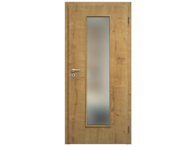 SAPELI ELEGANT KOMFORT M55 - CPL LAMINÁT - OTOČNÉ DVEŘE VČ. ZÁRUBNĚ - Dub sukatý (Průchozí výška (cm) 210, Průchozí šířka (cm) 120, typ skla Satináto bílé)