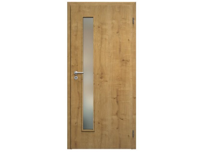 SAPELI ELEGANT KOMFORT M60 - CPL LAMINÁT - OTOČNÉ DVEŘE VČ. ZÁRUBNĚ - Dub sukatý (Průchozí výška (cm) 210, Průchozí šířka (cm) 120, typ skla Satináto bílé)
