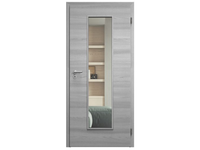 SAPELI ELEGANT KOMFORT M55 - CPL LAMINÁT - OTOČNÉ DVEŘE VČ. ZÁRUBNĚ - Dub zimní (Průchozí výška (cm) 210, Průchozí šířka (cm) 120, typ skla Satináto bílé)