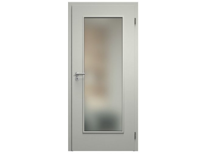 SAPELI ELEGANT KOMFORT M40 - CPL LAMINÁT - OTOČNÉ DVEŘE VČ. ZÁRUBNĚ - Šedá (Průchozí výška (cm) 210, Průchozí šířka (cm) 120, typ skla Satináto bílé)