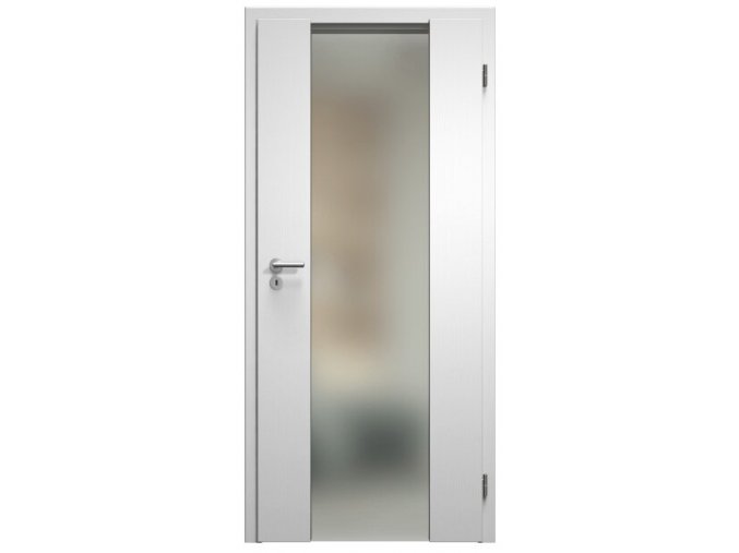 SAPELI HARMONIE KOMFORT M40 - CPL LAMINÁT - OTOČNÉ DVEŘE VČ. ZÁRUBNĚ - bílá pór (Průchozí výška (cm) 210, Průchozí šířka (cm) 90, typ skla Satináto bílé)