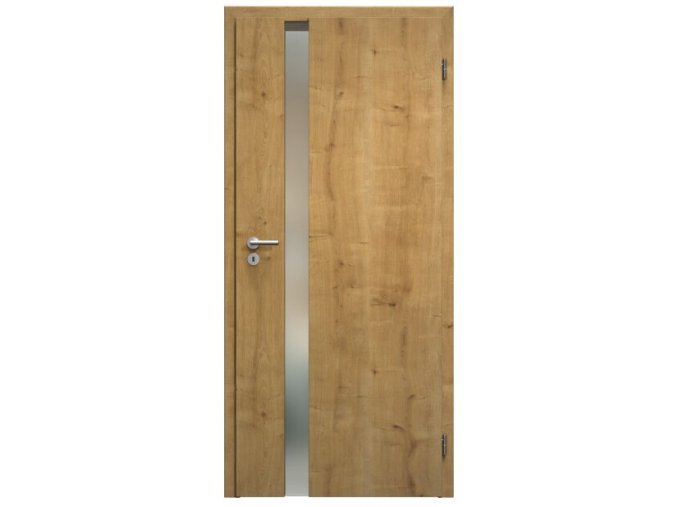 SAPELI HARMONIE KOMFORT M83 - CPL LAMINÁT - OTOČNÉ DVEŘE VČ. ZÁRUBNĚ - dub sukatý (Průchozí výška (cm) 210, Průchozí šířka (cm) 90, typ skla Satináto bílé)