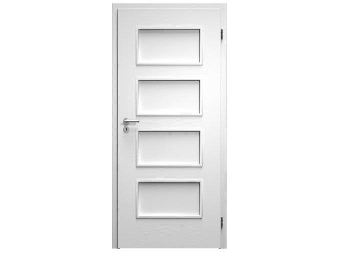 SAPELI SWING KOMFORT M19 - CPL LAMINÁT - OTOČNÉ DVEŘE VČ. ZÁRUBNĚ - Bílá pór (Průchozí výška (cm) 210, Průchozí šířka (cm) 90)