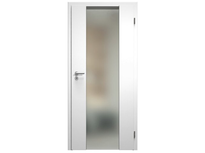 SAPELI HARMONIE KOMFORT M40 - LAKOVANÉ - OTOČNÉ DVEŘE VČ. ZÁRUBNĚ -  Barva ral (Průchozí výška (cm) 210, Průchozí šířka (cm) 90, typ skla Satináto bílé)