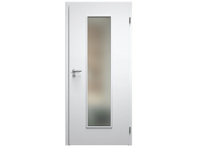 SAPELI ELEGANT KOMFORT M55 - LAKOVANÉ - OTOČNÉ DVEŘE VČ. ZÁRUBNĚ -  Barva ral (Průchozí výška (cm) 210, Průchozí šířka (cm) 90, typ skla Satináto bílé)