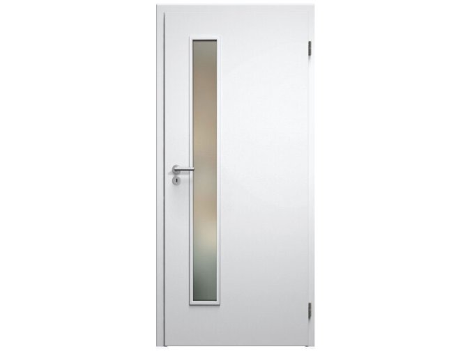 SAPELI ELEGANT KOMFORT M60 - LAKOVANÉ - OTOČNÉ DVEŘE VČ. ZÁRUBNĚ -  Barva ral (Průchozí výška (cm) 210, Průchozí šířka (cm) 90, typ skla Satináto bílé)